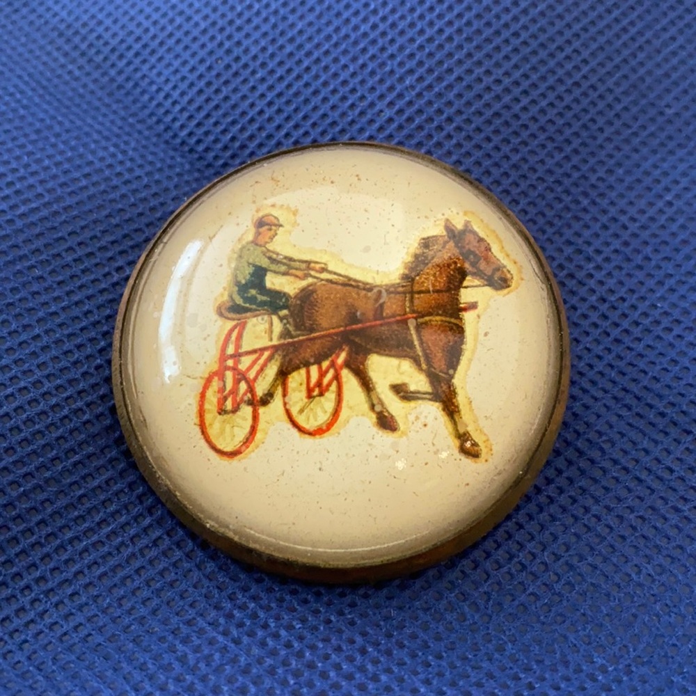 Antique brass horse pin
